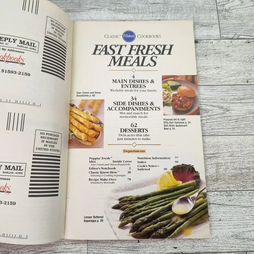 Pillsbury Fast Fresh Meals Classic Cookbook Booklet 1991 Retro Vintage‎